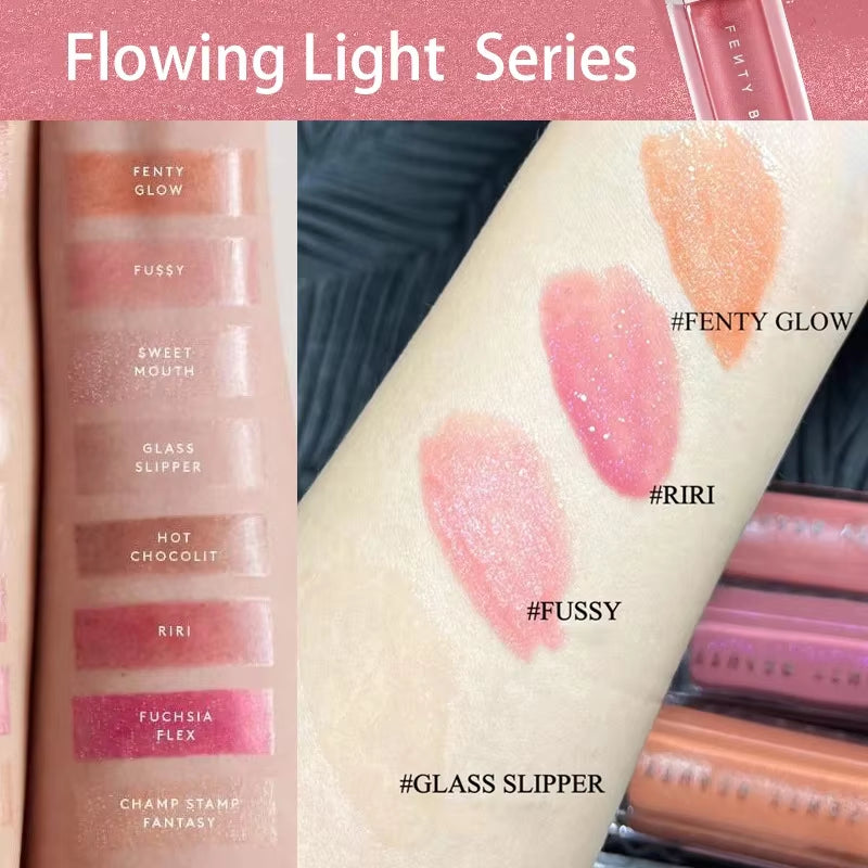 Fashion  Lip Glaze Moisten Shine Glitter Lip Plumper Makeup for Beginner Liquid Lipstick Female Makeup Cosmetics