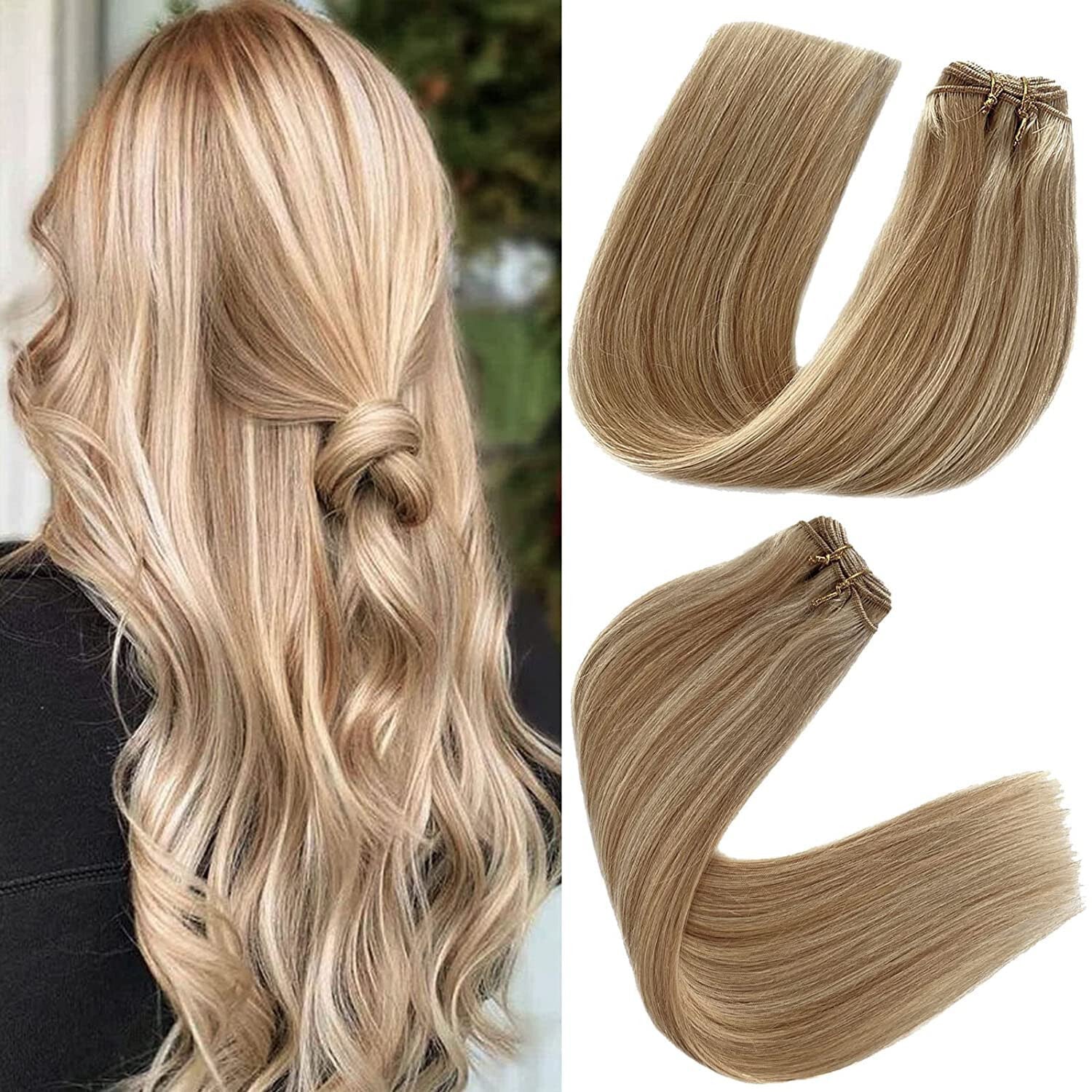 Machine Weft Double Weft Sew-In Weave Thick Bundle Remy Russian Hair 16In-28Inch