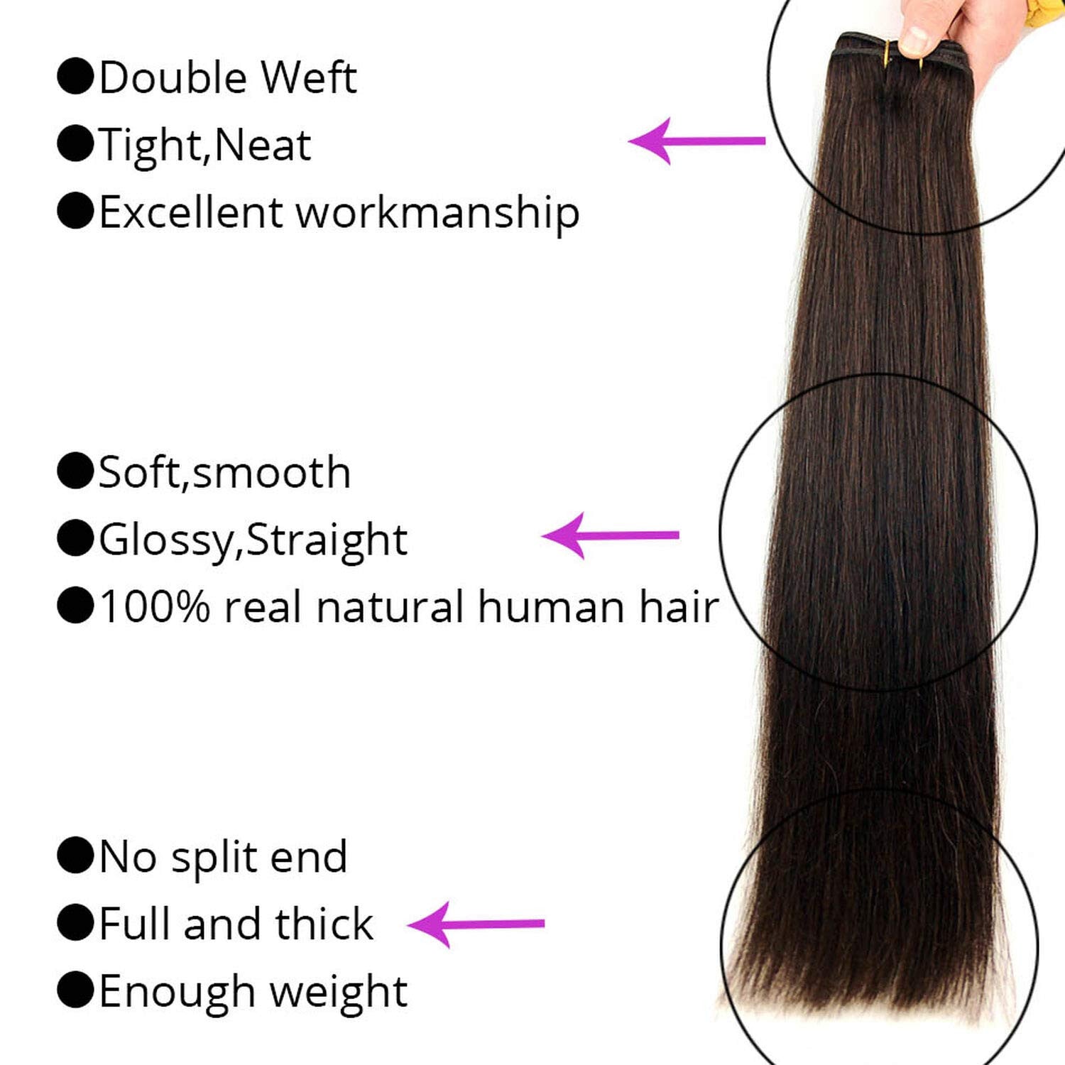 Machine Weft Double Weft Sew-In Weave Thick Bundle Remy Russian Hair 16In-28Inch