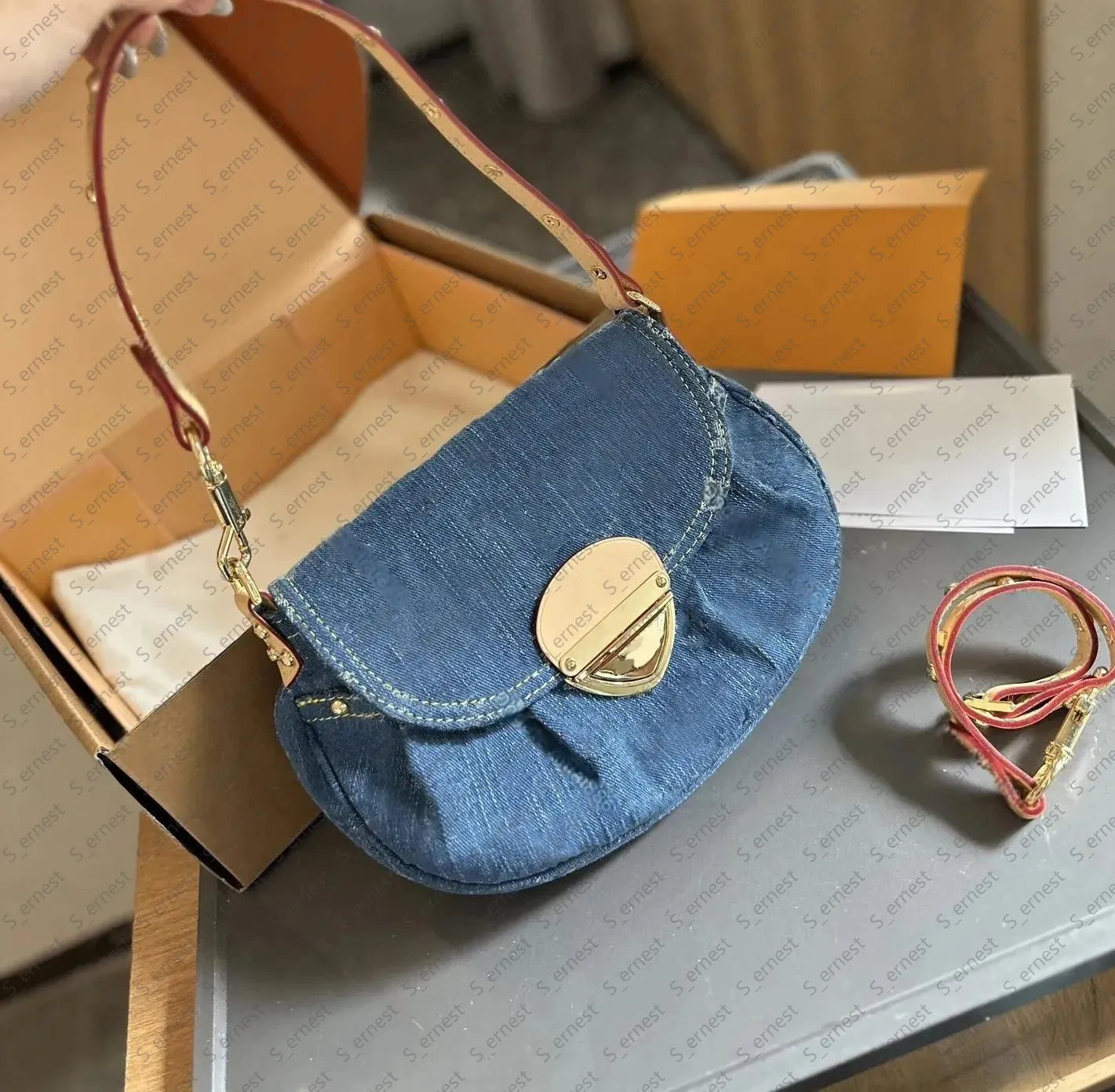 Designer Pink Denim Handbags Underarm Bag Women Totes Travel Fashion Shoulder Bags Crossbody Canvas Bag