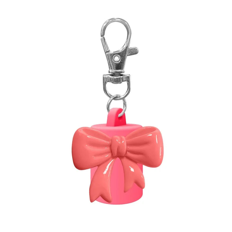 5 Colors Rhode Lip Balm Cover, Bow Style Suitable for Car Pendants, Bag Pendants, DIY