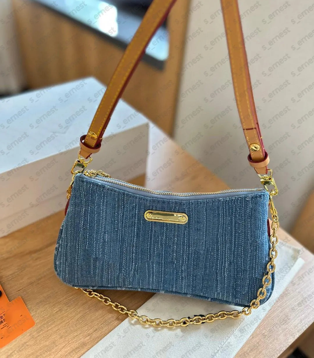 Designer Pink Denim Handbags Underarm Bag Women Totes Travel Fashion Shoulder Bags Crossbody Canvas Bag
