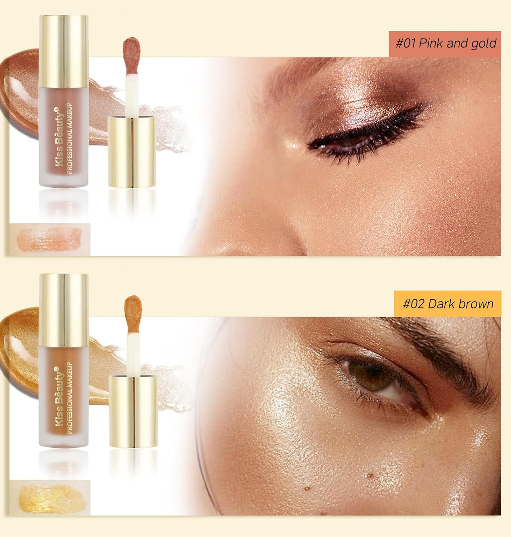Liquid Highlighter & Blush Stick - Rare Beauty Makeup Highlighter for Natural Three-Dimensional Face Contouring，Sparkling Coffee Color