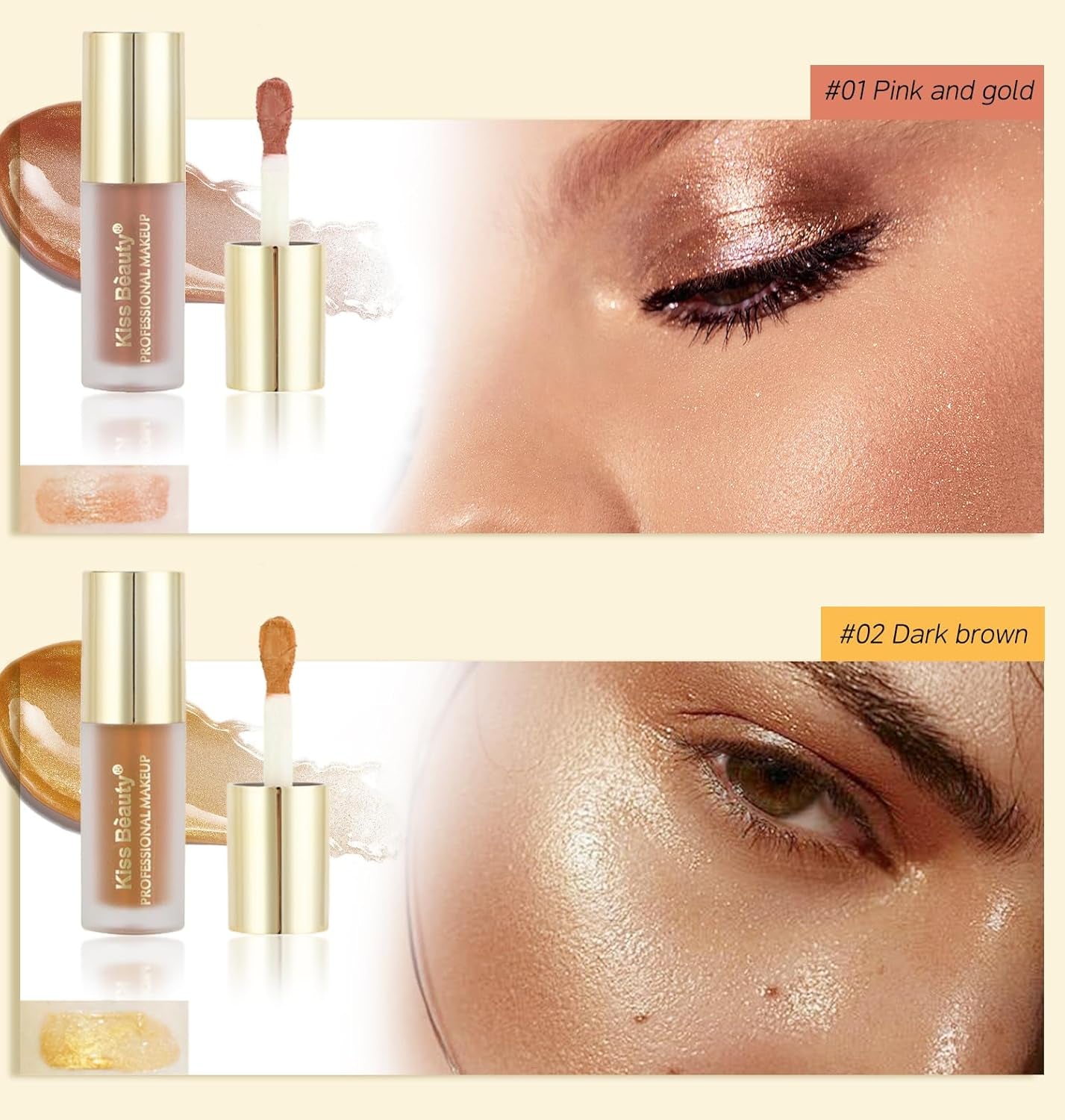 Liquid Highlighter & Blush Stick - Rare Beauty Makeup Highlighter for Natural Three-Dimensional Face Contouring，Sparkling Coffee Color