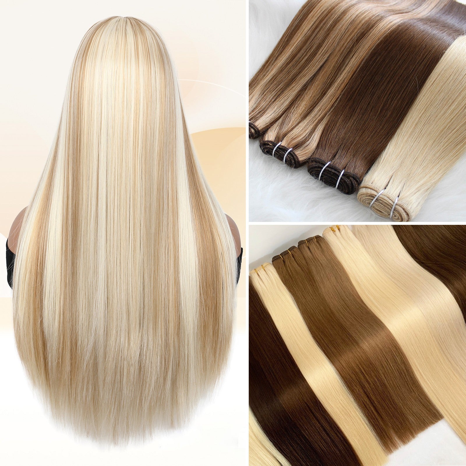 Machine Weft Double Weft Sew-In Weave Thick Bundle Remy Russian Hair 16In-28Inch