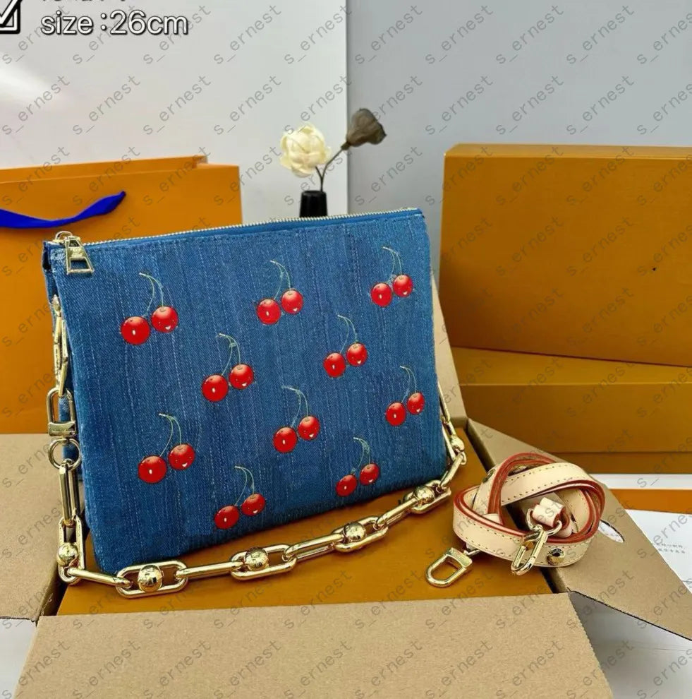 Designer Pink Denim Handbags Underarm Bag Women Totes Travel Fashion Shoulder Bags Crossbody Canvas Bag