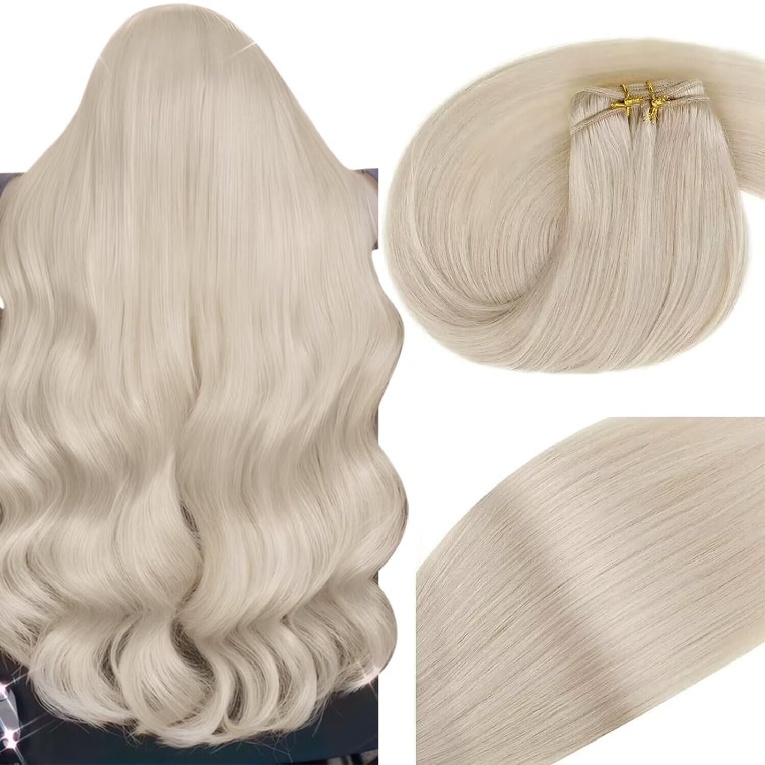 Machine Weft Double Weft Sew-In Weave Thick Bundle Remy Russian Hair 16In-28Inch