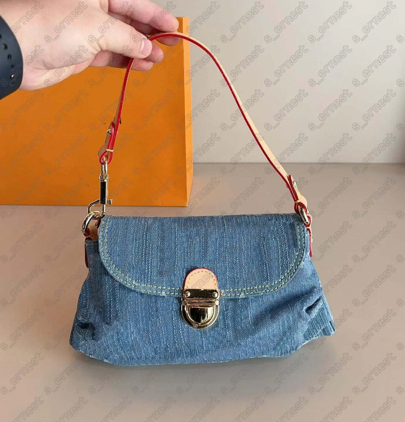 Designer Pink Denim Handbags Underarm Bag Women Totes Travel Fashion Shoulder Bags Crossbody Canvas Bag