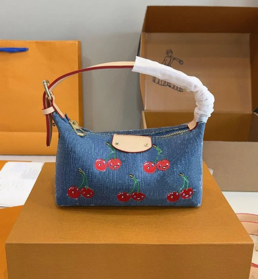 Designer Pink Denim Handbags Underarm Bag Women Totes Travel Fashion Shoulder Bags Crossbody Canvas Bag