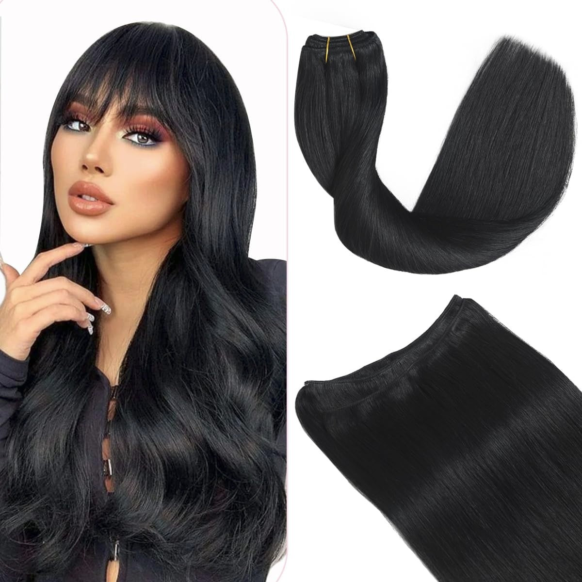 Machine Weft Double Weft Sew-In Weave Thick Bundle Remy Russian Hair 16In-28Inch