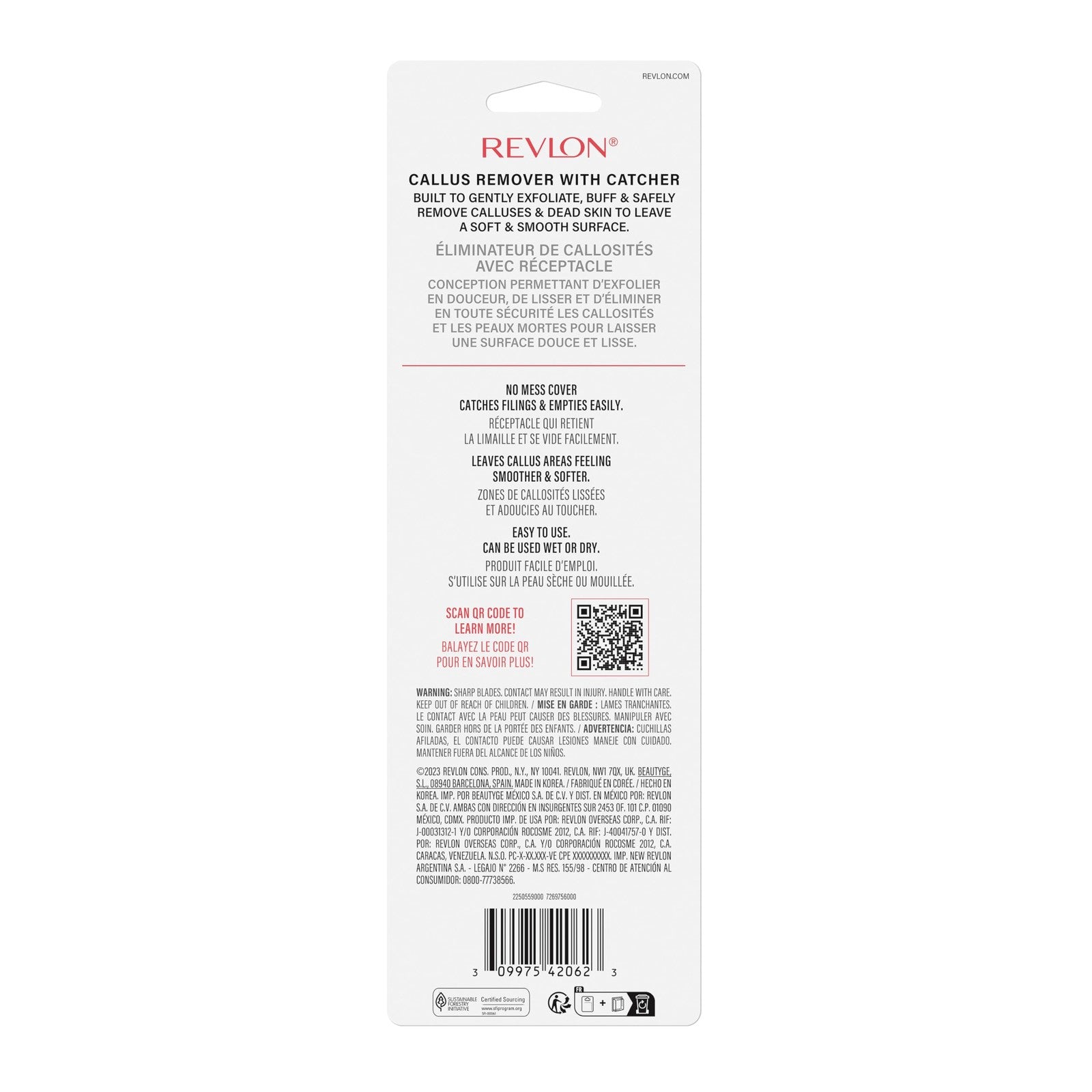 Callus Remover by Revlon, Foot File for Wet or Dry Skin, Pedicure Tools,Gently