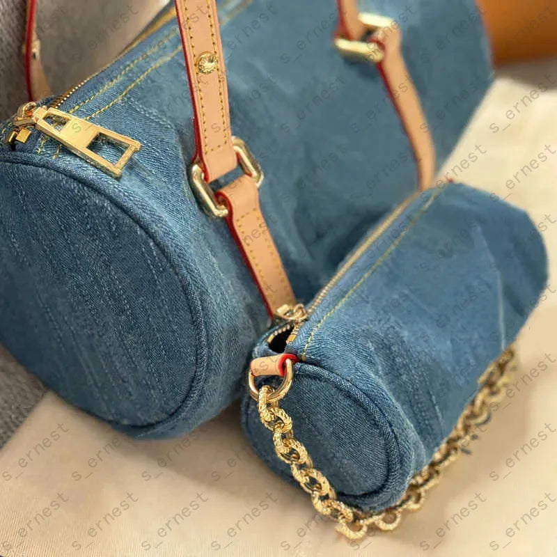 Designer Pink Denim Handbags Underarm Bag Women Totes Travel Fashion Shoulder Bags Crossbody Canvas Bag