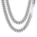 Men'S Stainless Steel Cuban Link Chain Necklace 10MM 18Inch Hip Hop Jewelry Gift for Dad Son