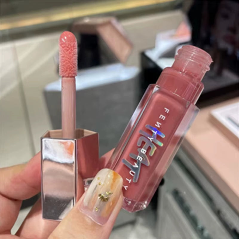 Fashion  Lip Glaze Moisten Shine Glitter Lip Plumper Makeup for Beginner Liquid Lipstick Female Makeup Cosmetics