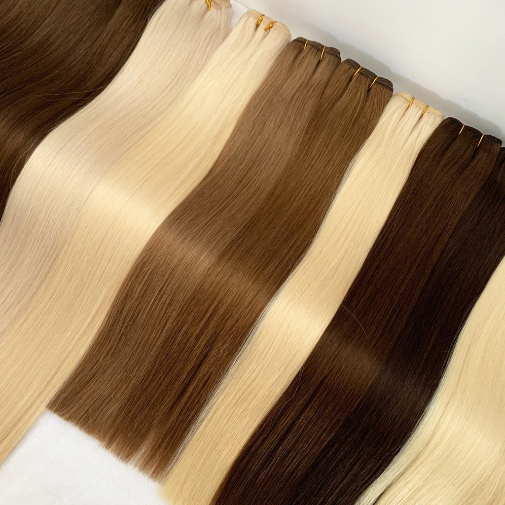 Machine Weft Double Weft Sew-In Weave Thick Bundle Remy Russian Hair 16In-28Inch