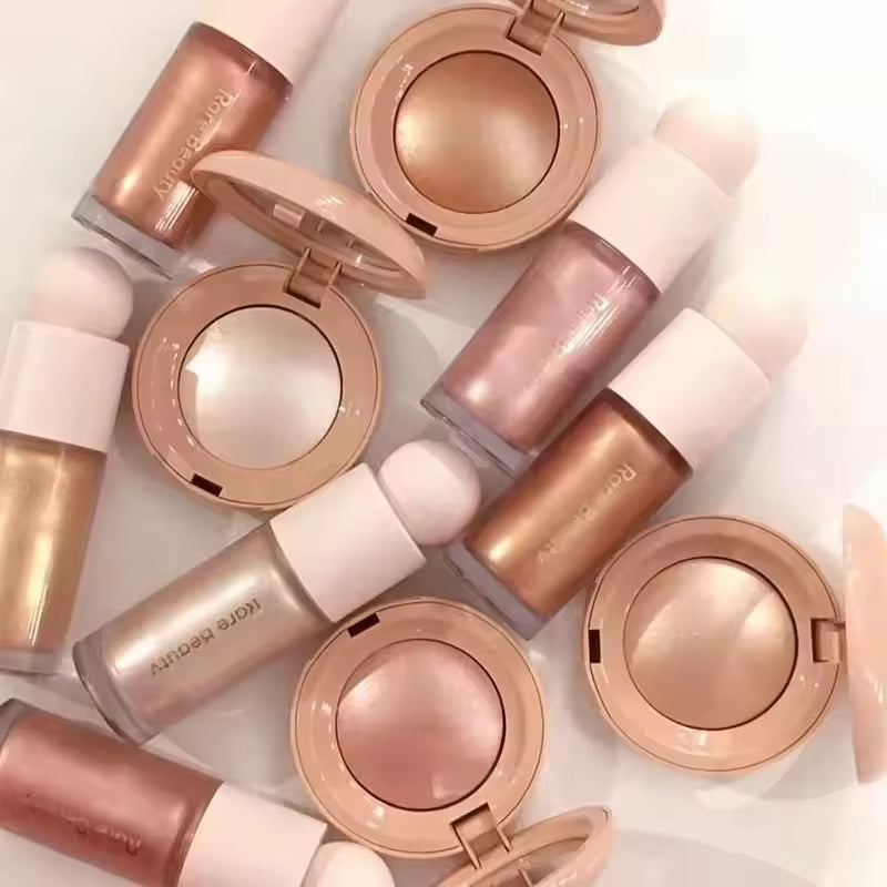 Melting Cream Blush Makeup Matte Pearlescent Texture Glitter Blush Highlighter Bright Nourish Moisturize Lip Gloss