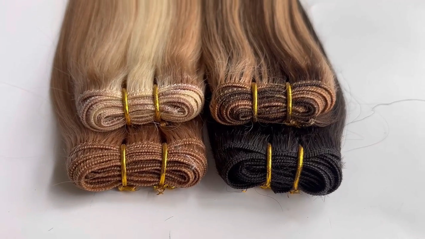 Machine Weft Double Weft Sew-In Weave Thick Bundle Remy Russian Hair 16In-28Inch