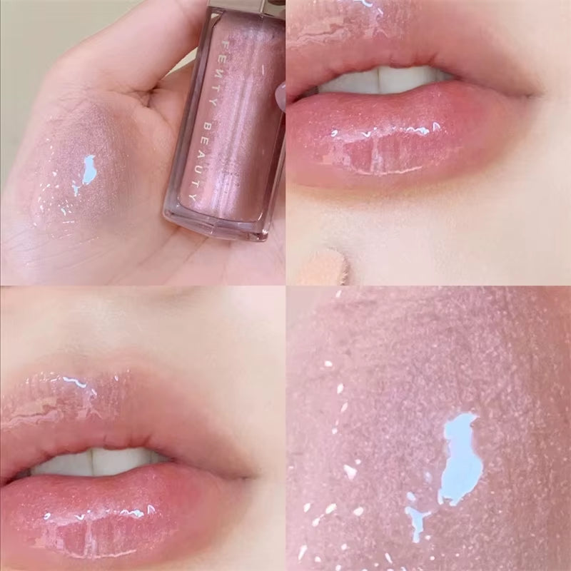 Fashion  Lip Glaze Moisten Shine Glitter Lip Plumper Makeup for Beginner Liquid Lipstick Female Makeup Cosmetics