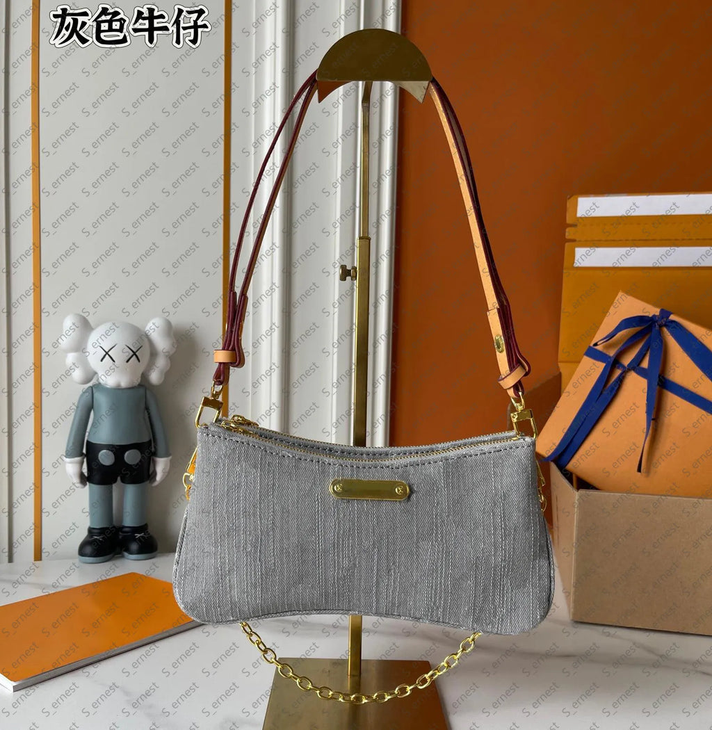 Designer Pink Denim Handbags Underarm Bag Women Totes Travel Fashion Shoulder Bags Crossbody Canvas Bag