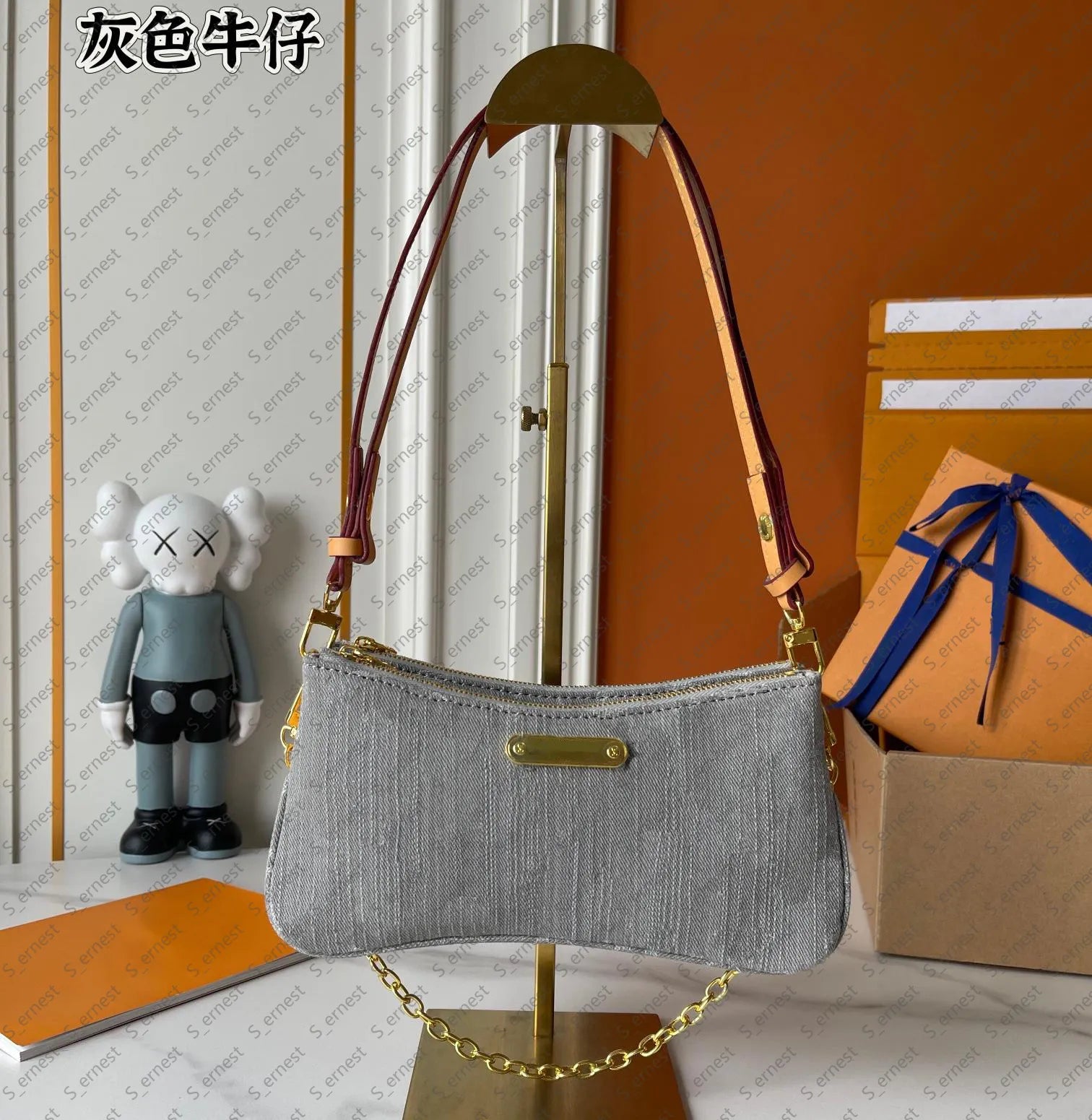Designer Pink Denim Handbags Underarm Bag Women Totes Travel Fashion Shoulder Bags Crossbody Canvas Bag