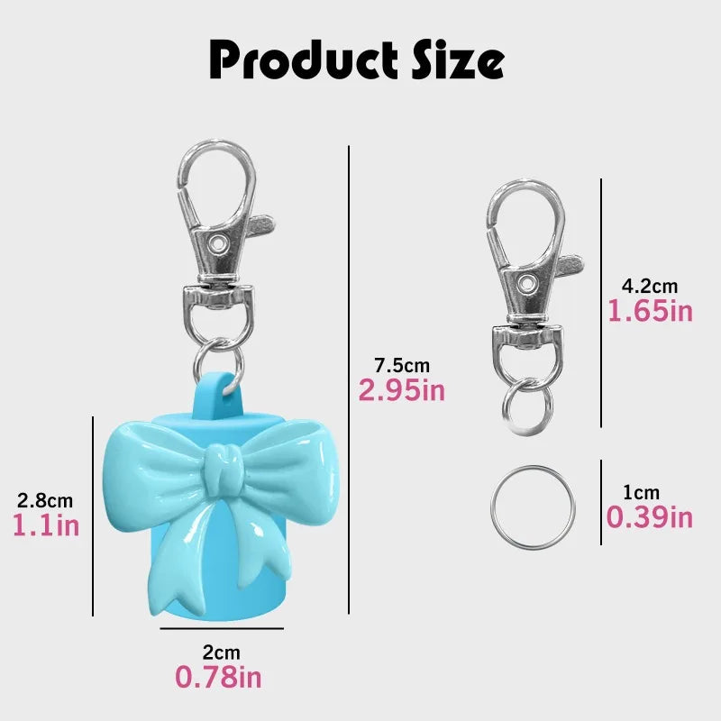 5 Colors Rhode Lip Balm Cover, Bow Style Suitable for Car Pendants, Bag Pendants, DIY
